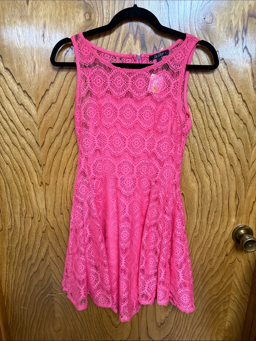 BeBop Coral Lace Fit & Flare Dress Small